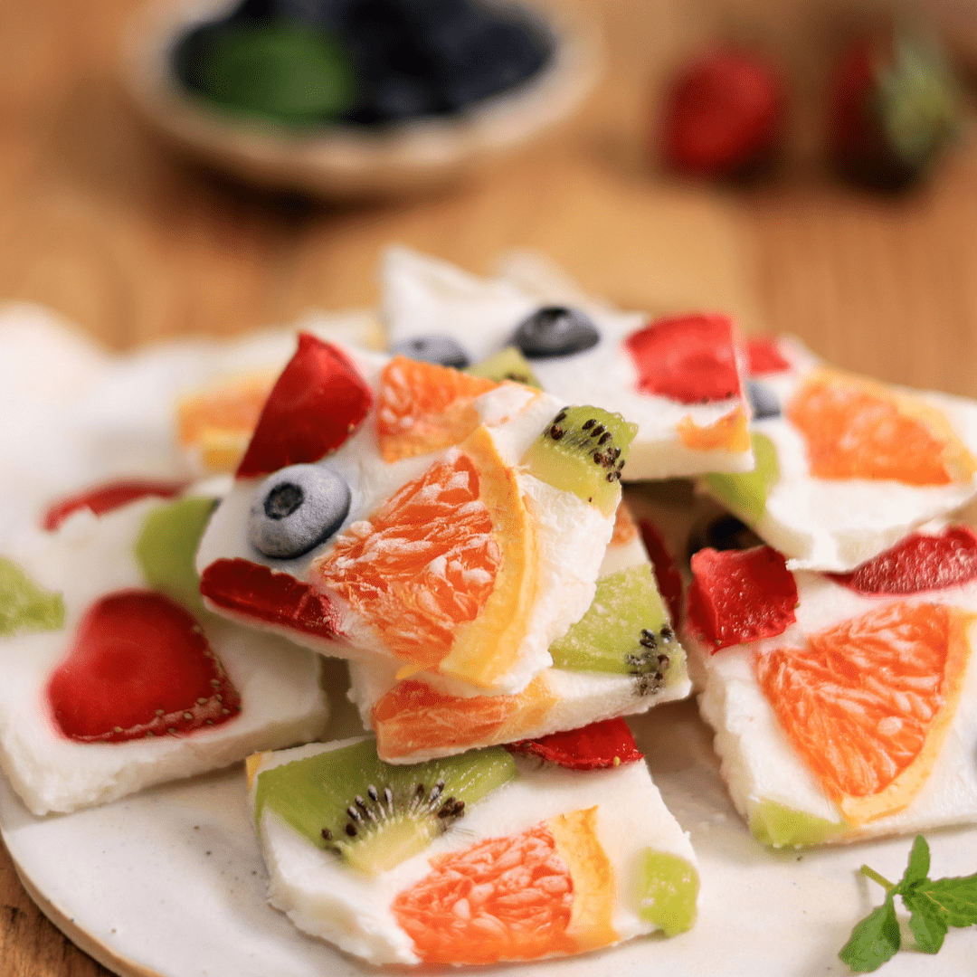 Collagen Protein Fruity Frozen Yogurt Bark